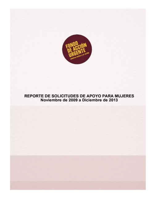 Reporte de solicitudes de apoyo para mujeres